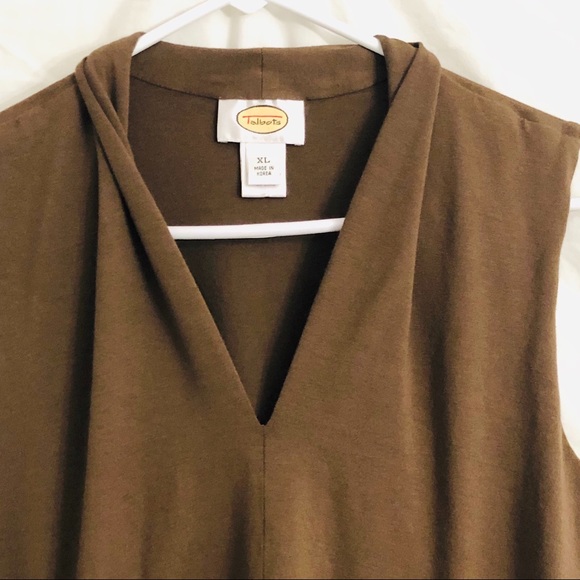 Talbots Brown Collared Blouse Size X-LARGE - Picture 2 of 3
